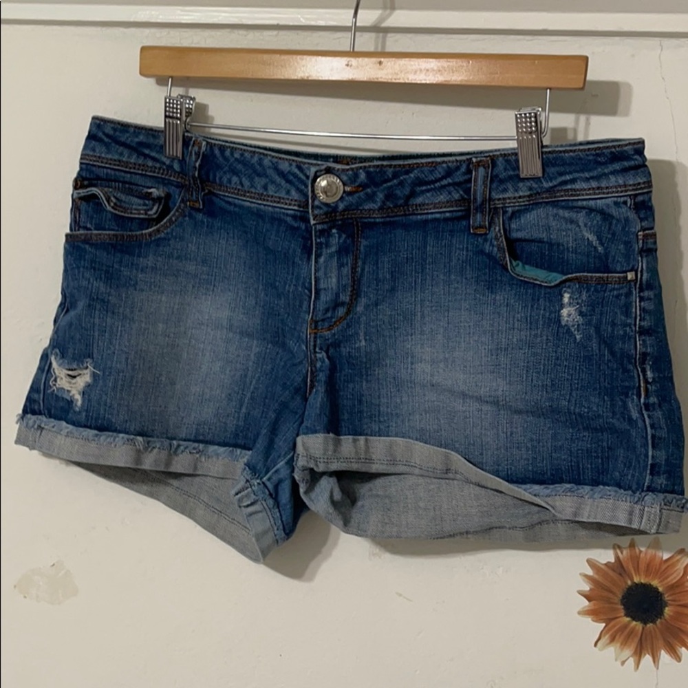 forever21 mid-rise jean shorts